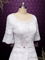Modest Lace Wedding Dress with Short Sleeves CICILIA