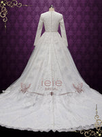 Modest Lace Wedding Dress with Long Sleeves HEBE
