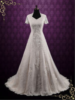 Vintage Inspired Modest Lace Wedding Dress MARIANNE