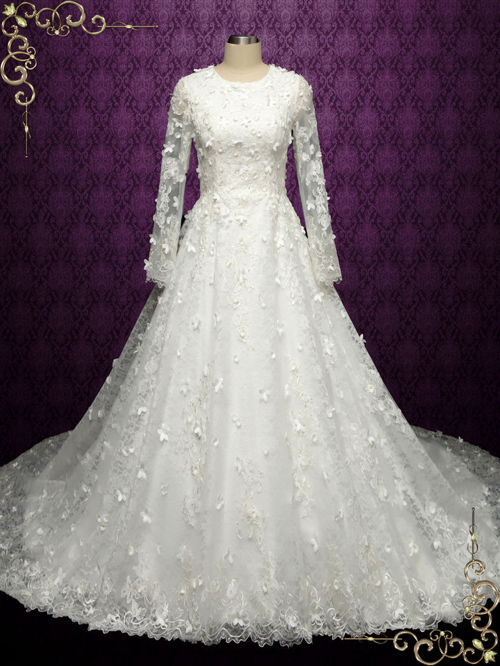 Modest Ball Gown Wedding with Long Sleeves ARABELLA