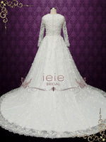 Modest Ball Gown Wedding with Long Sleeves ARABELLA
