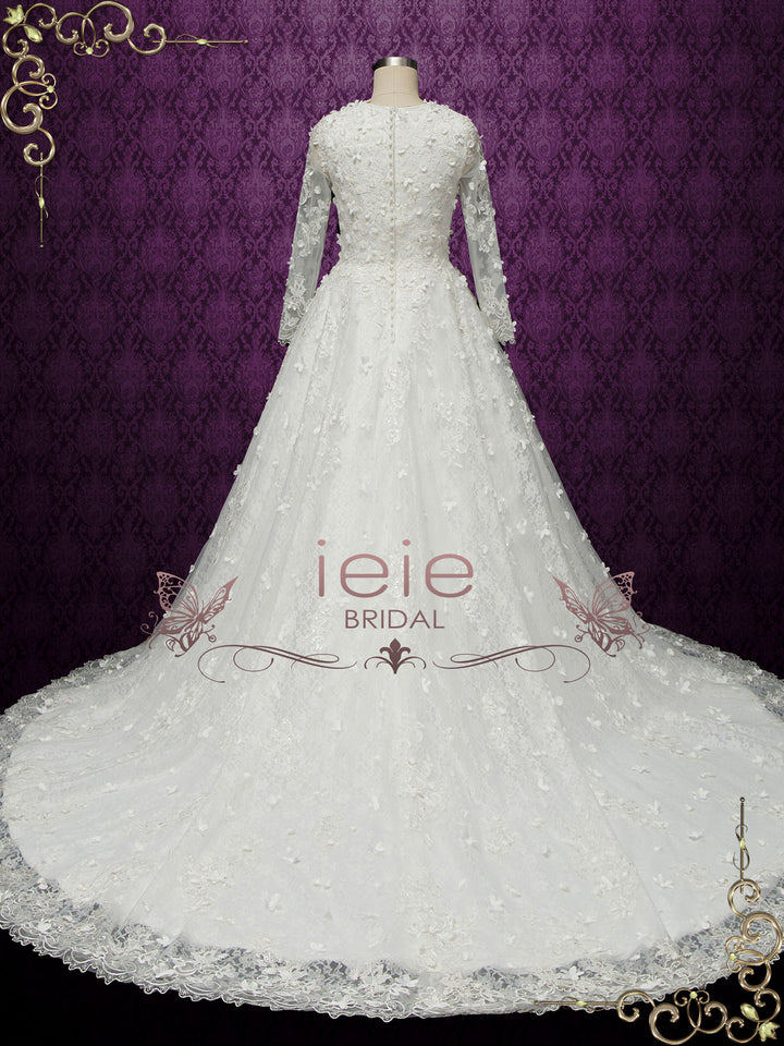 Modest Ball Gown Wedding with Long Sleeves ARABELLA