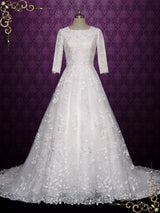 Modest Lace Ball Gown Wedding Dress MARGOT