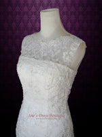 Modest Mermaid Lace Wedding Dress Bateau Neckline | Amy