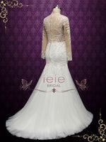 Modest Lace Mermaid Wedding Dress with Nude Lining VANESS
