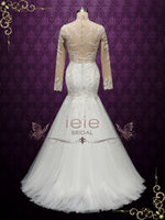 Modest Lace Mermaid Wedding Dress with Nude Lining VANESS