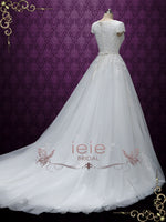 Modest Lace Wedding Dress with Short Sleeves ABIGAIL