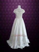 Victorian Vintage Style Wedding Dress with Modest Neckline CERA