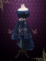 High Low Formal Dress with Peach Blossom Lace FRAN