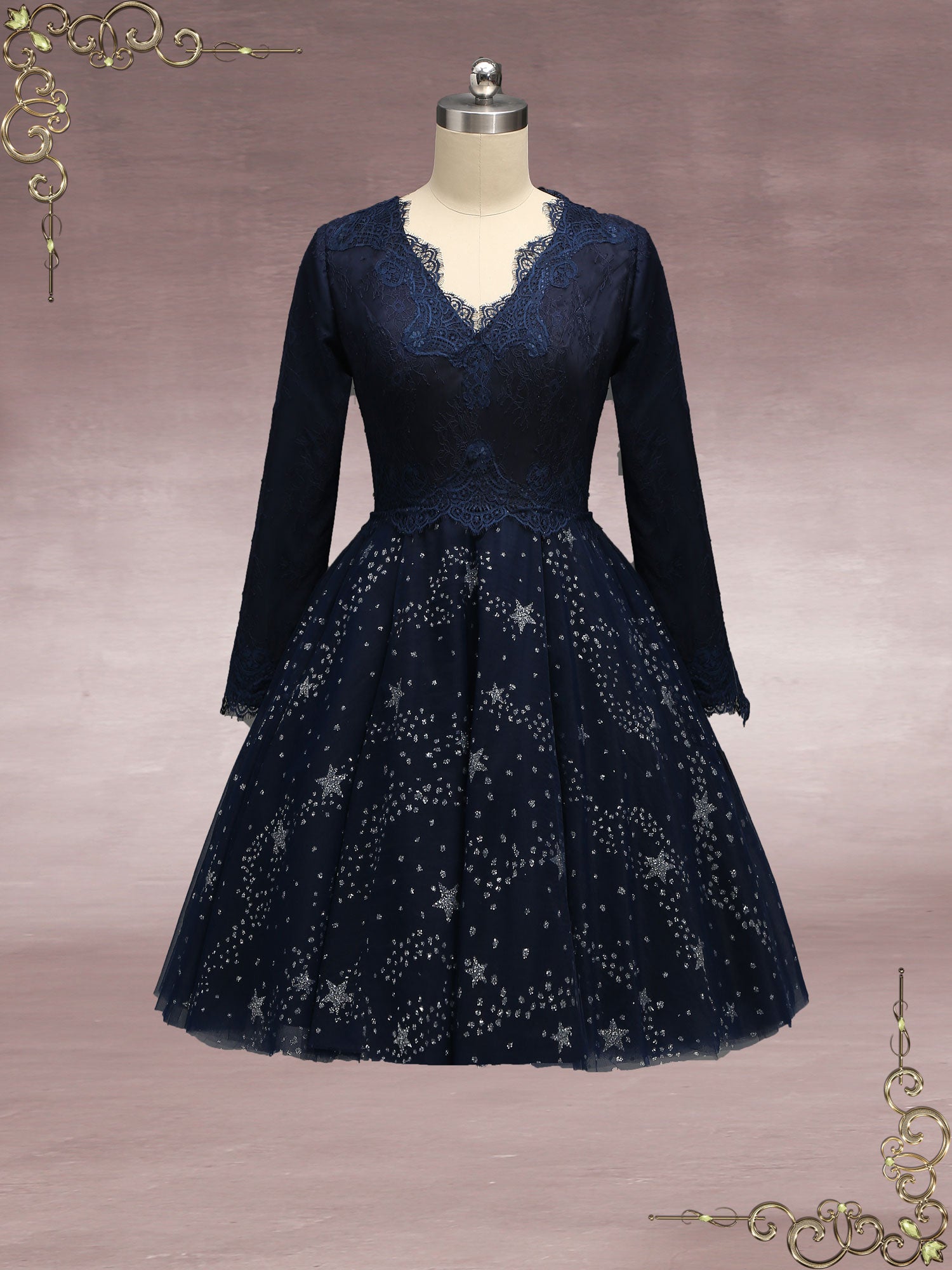 Navy Blue Galaxy Theme Formal Wedding Dress JESSE Size 16W / Navy