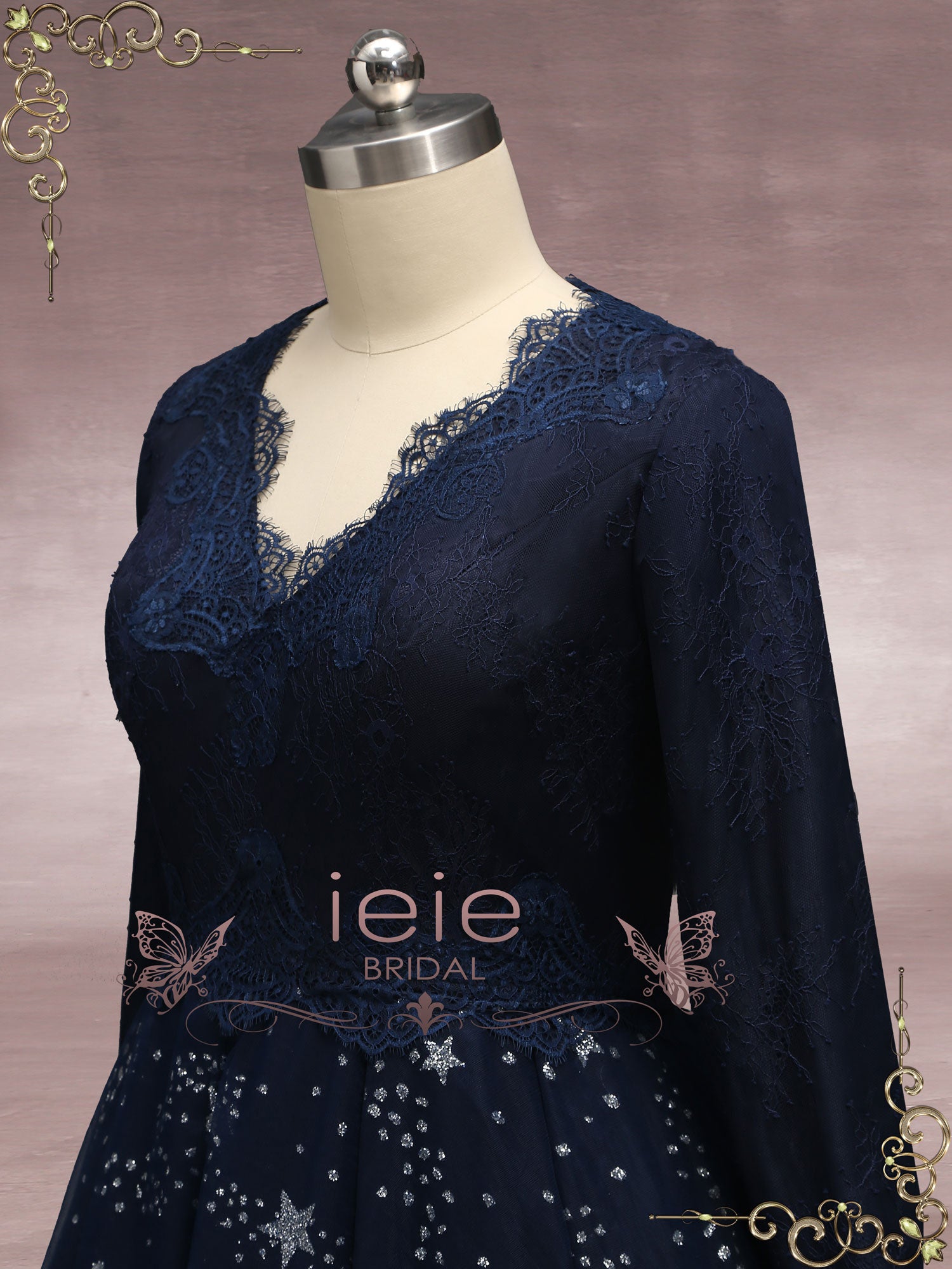 galaxy formal dress Navy Blue Galaxy Theme Formal Wedding Dress JESSE Size 16W / Navy
