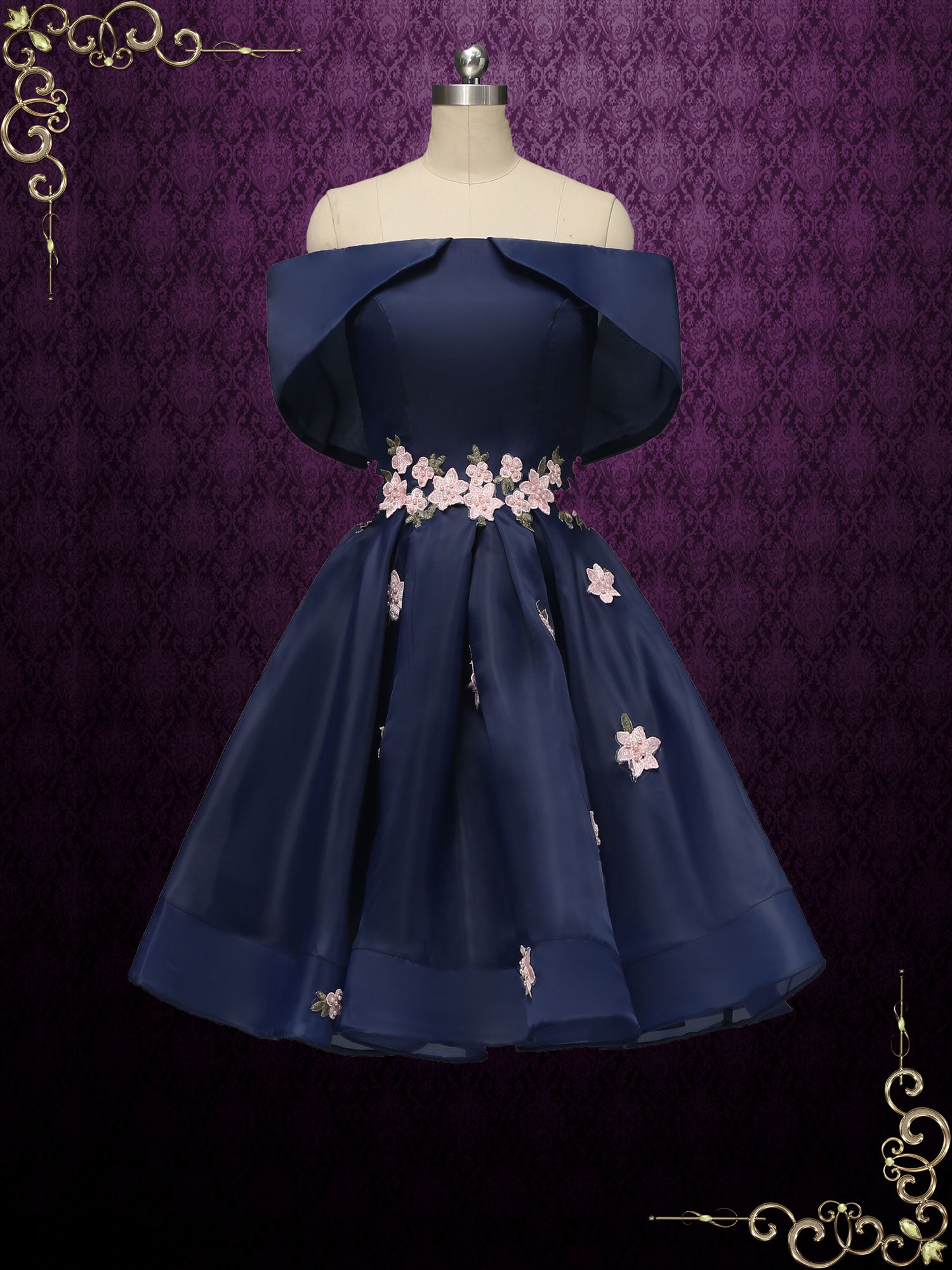 Short Navy Formal Special Occasion Dress LUCIA Size 16W / Customize