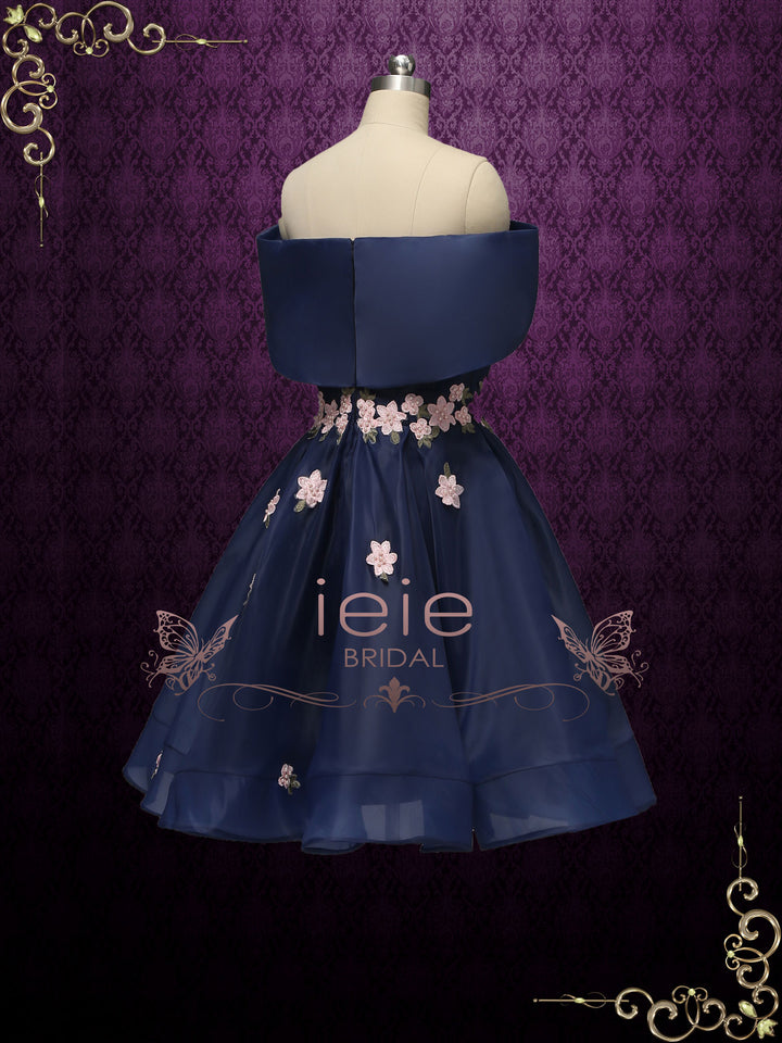 Short Navy Formal Special Occasion Dress LUCIA Size 16W / Customize Short Navy Formal Special Occasion Dress LUCIA Size 16W / Customize