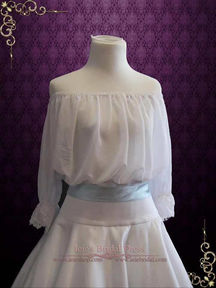 Gypsy Off Shoulder 2 Piece Ball Gown Style Wedding Dress | Triana