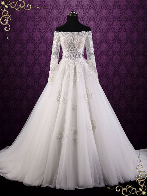 Off Shoulder Lace Ball Gown Wedding Dress CULLEN