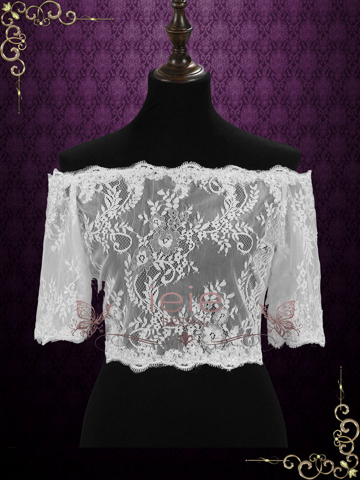 Off Shoulder Lace Shrug with Sleeves SG1006