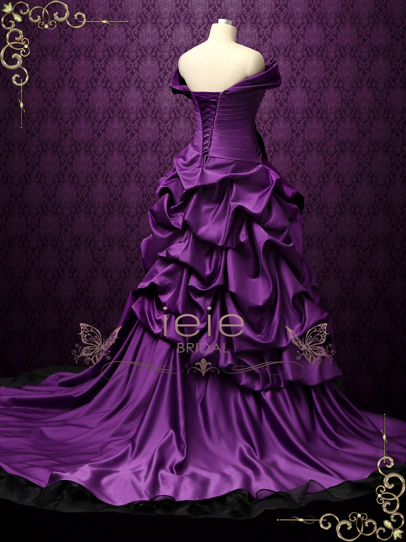 Off the Shoulder Purple Wedding Dress ELA ieie