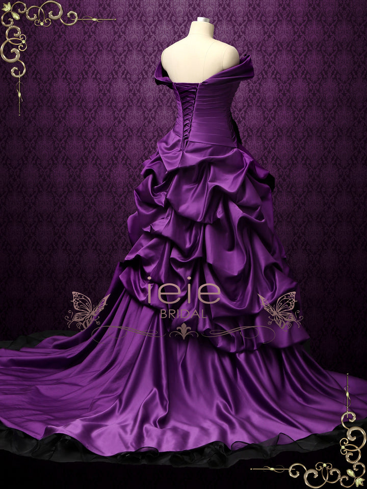 Off the Shoulder Purple Wedding Dress ELA