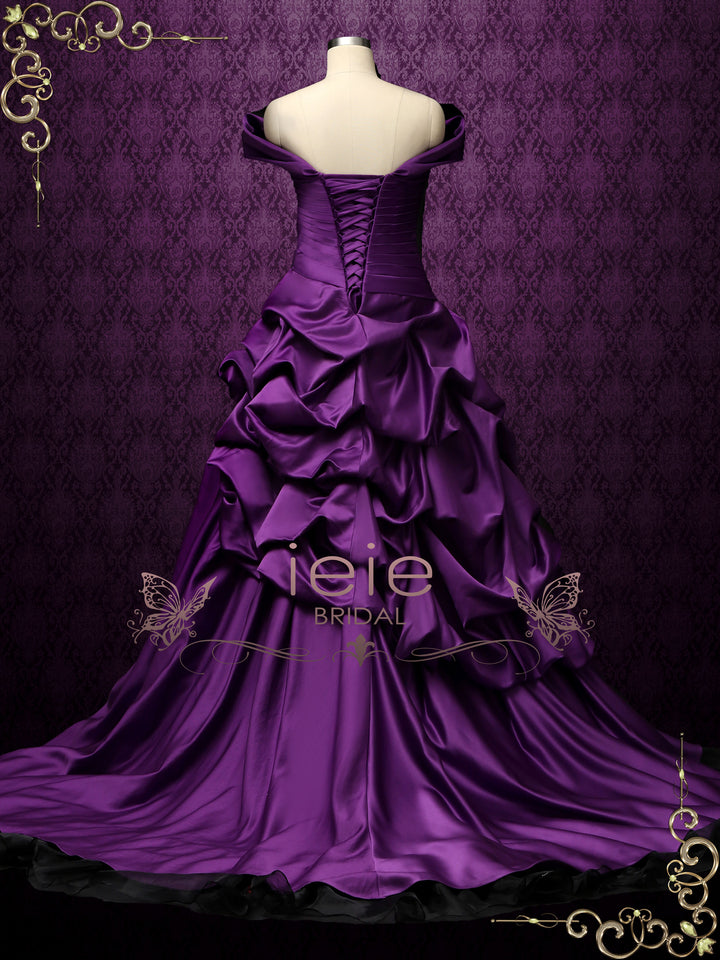 Off the Shoulder Purple Wedding Dress ELA