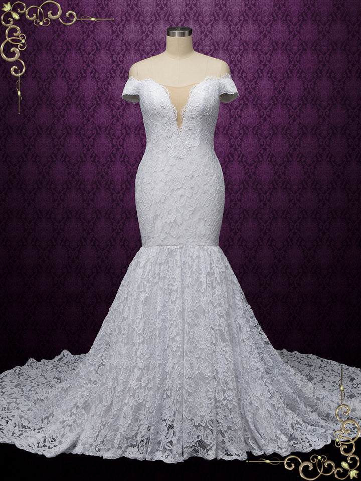 Off the Shoulder Boho Lace Wedding Dress GREER