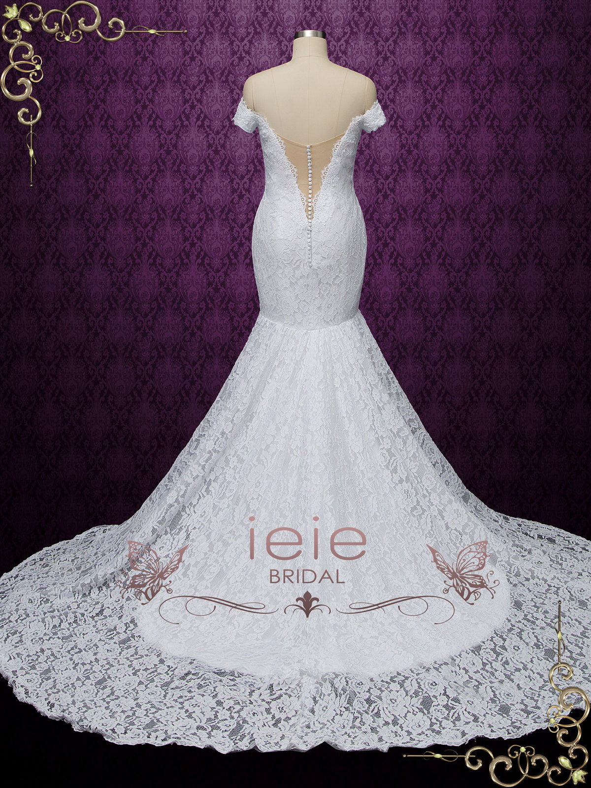 Off the Shoulder Boho Lace Wedding Dress GREER