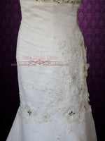 One Shoulder Mermaid Lace Wedding Dress with Floral Details and Beadings | Jordan