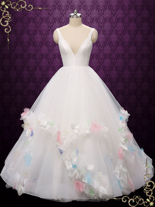 Ball Gown Wedding Dress with Colored Flowers MYRTHALA