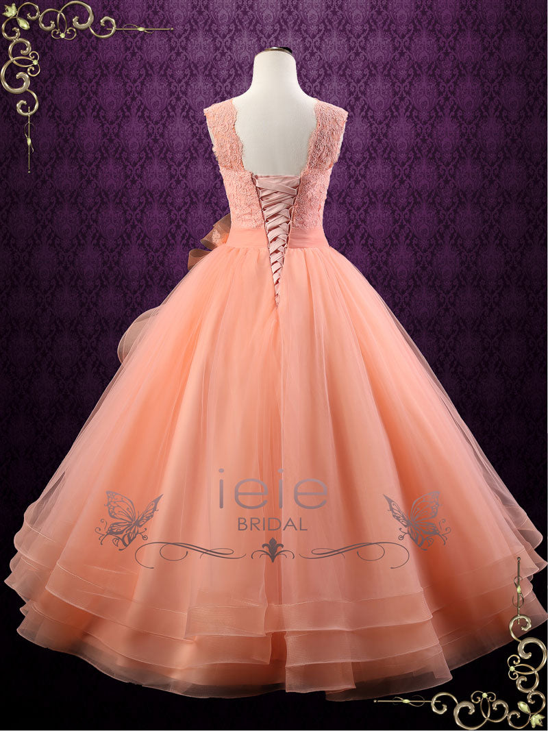 formal dress peach color Peach Pink Flower Sweetheart A-line Prom Formal Dress