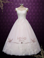 Pearl Pink Lace Ball Gown Wedding Dress | Chloe