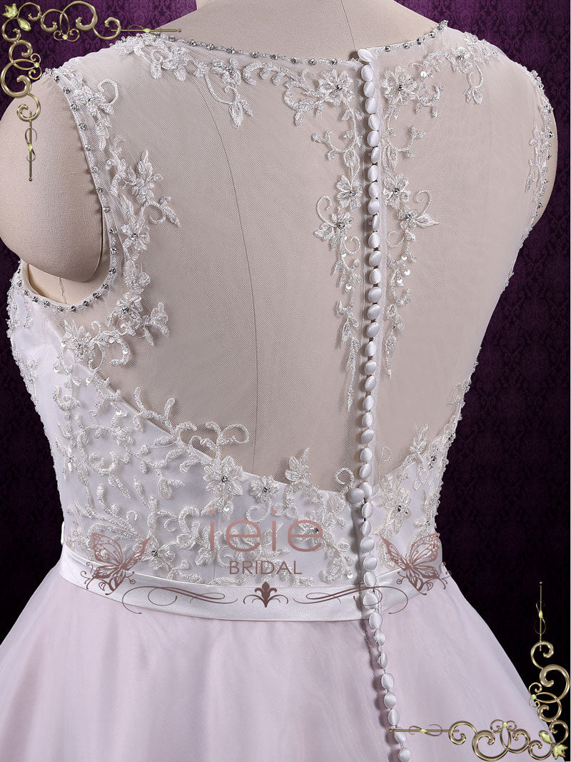 Pearl Pink Wedding Dress with Embroidered Lace Bodice | Jasper