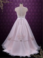 Pearl Pink Wedding Dress with Embroidered Lace Bodice | Jasper