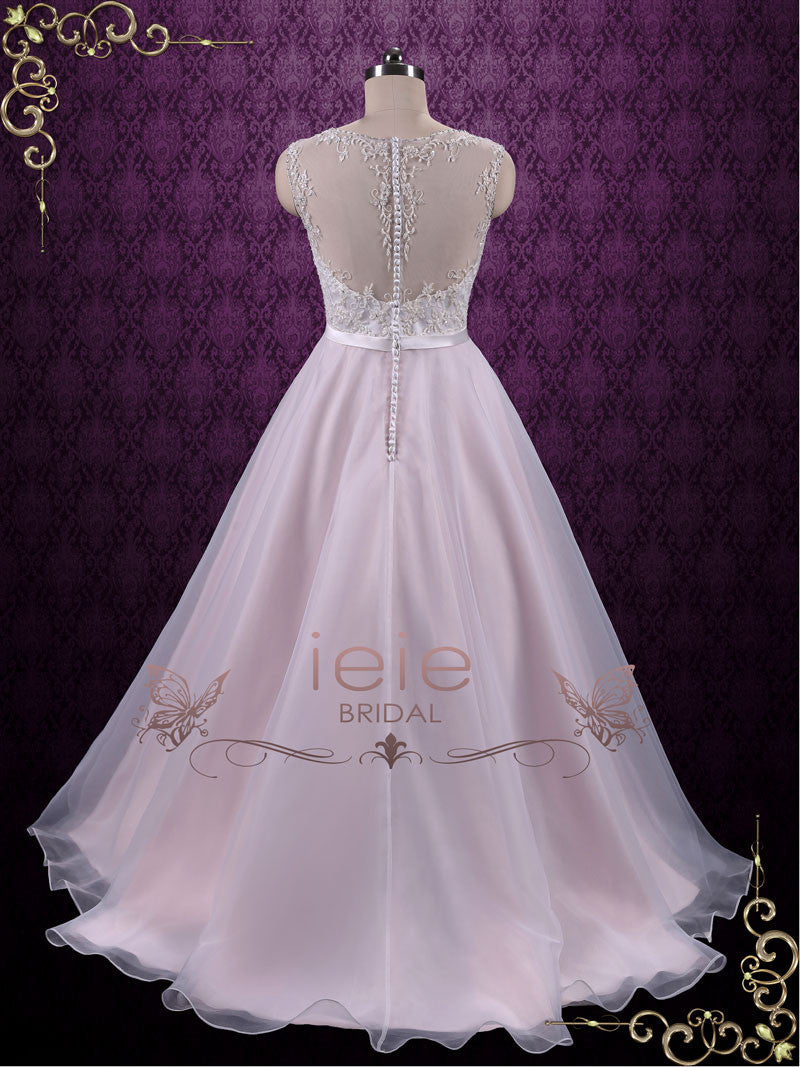 Pearl Pink Wedding Dress with Embroidered Lace Bodice | Jasper