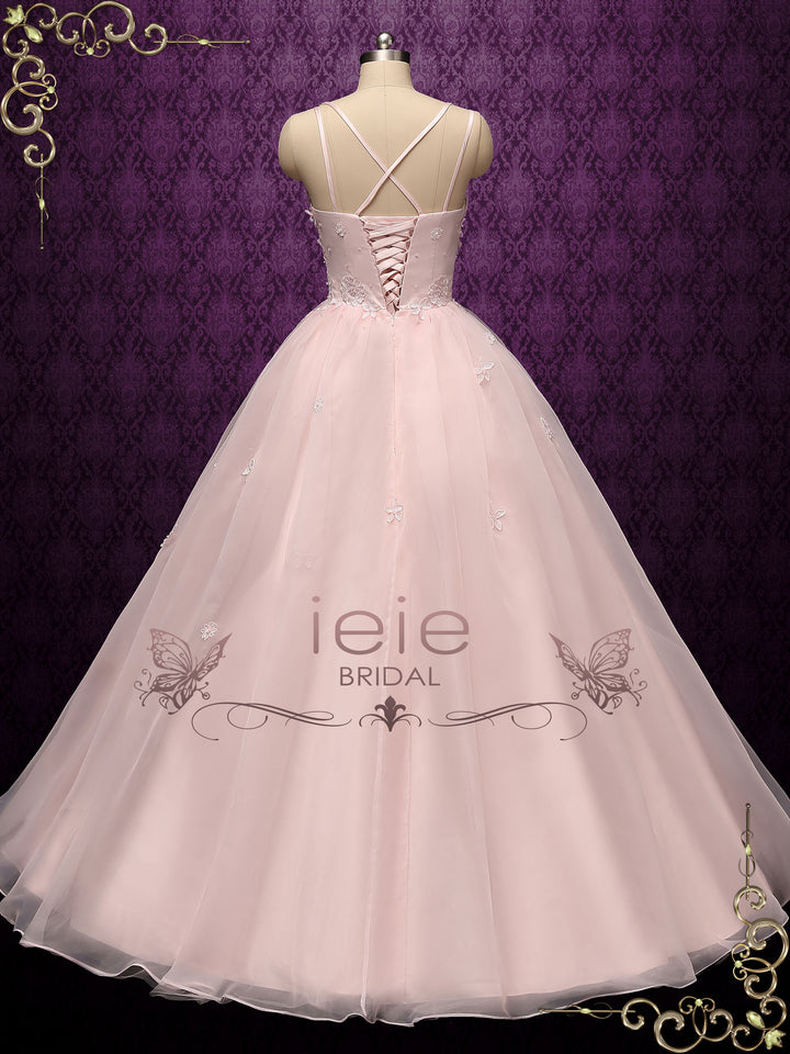 Petal Pink Ball Gown Dress with 3D Flowers | JESSIE