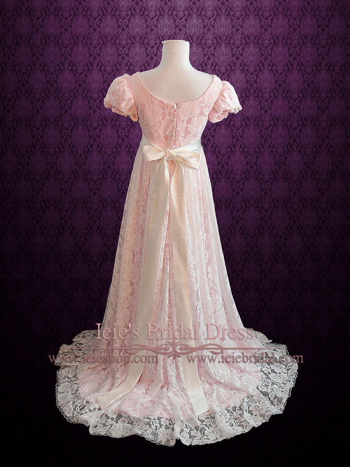 Pink Regency Empire Waist Formal Prom Dress HARRIET ieie Pink Regency Empire Waist Formal Prom Dress HARRIET ieie