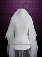 Plain Soft Tulle Chapel Length Wedding Veil with Blusher VG1040