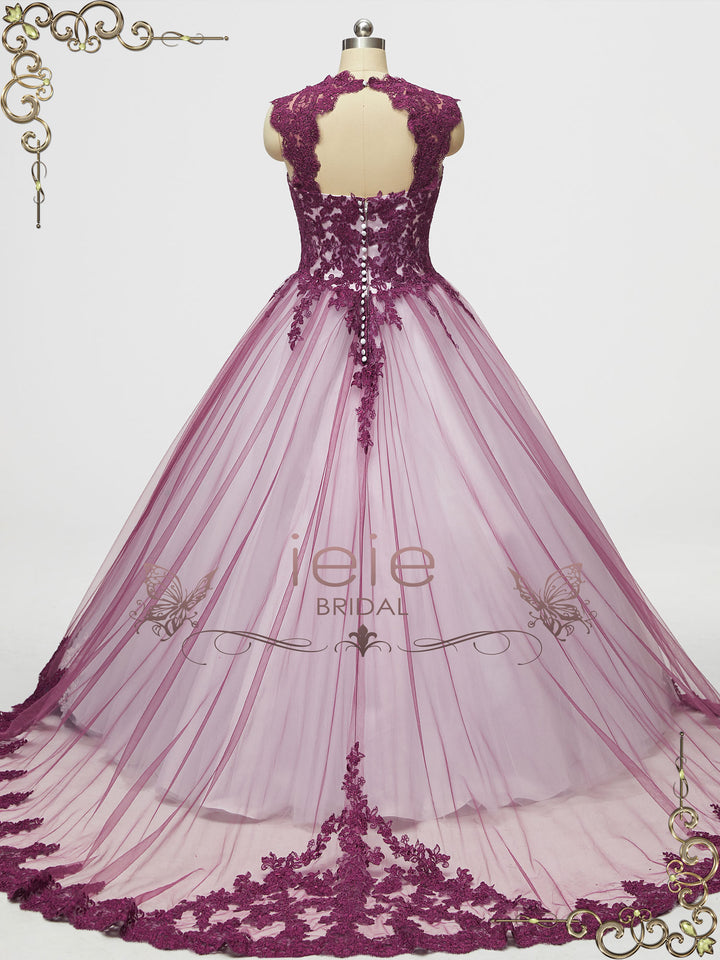 Plum Purple Ball Gown Wedding Dress OCTOBER