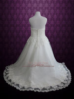Plus Size Strapless Lace Princess A-line Wedding Dress | Ashima