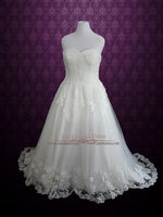 Plus Size Strapless Lace Princess A-line Wedding Dress | Ashima