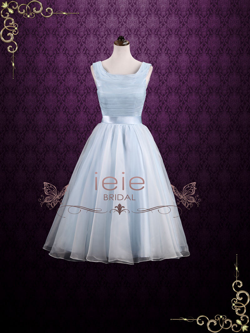 Ice Blue Short Tea Length Wedding Dress Formal Dress TERRY – ieie Bridal