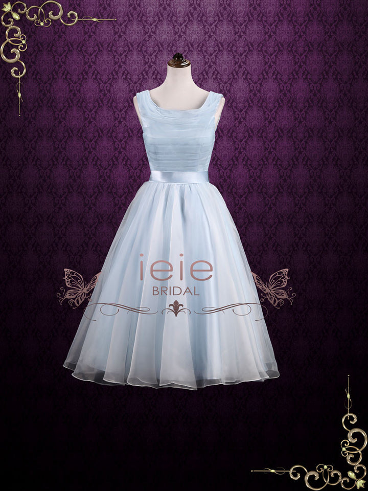 Ice Blue Short Tea Length Wedding Dress Formal Dress TERRY Size 8 / Ivory Ice Blue Short Tea Length Wedding Dress Formal Dress TERRY Size 8 / Ivory