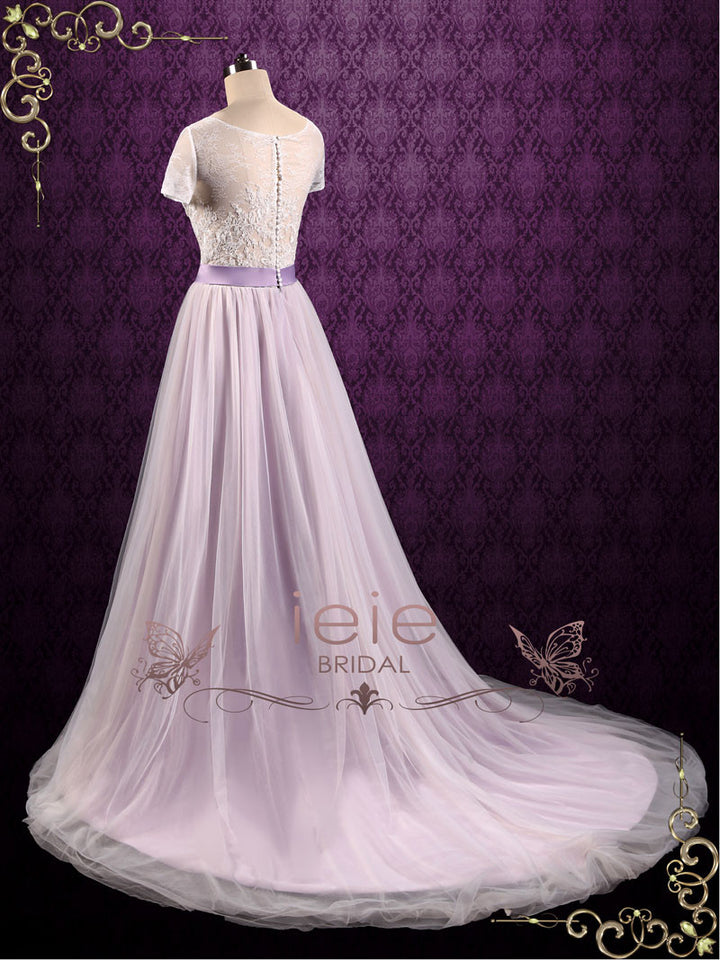 Purple Violet Lace Fairy Tale Wedding Wedding Dress HAYLEY