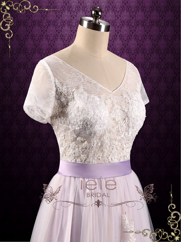 Purple Violet Lace Fairy Tale Wedding Wedding Dress HAYLEY
