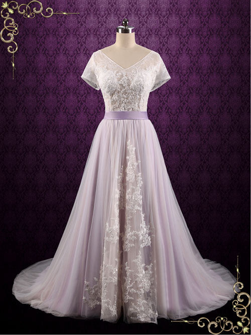 fitted lace wedding dress Sparkly Sequin Purple Wedding Dress with Off Shoulder Quinceanera Gown Custom Colors / 20W main image 1