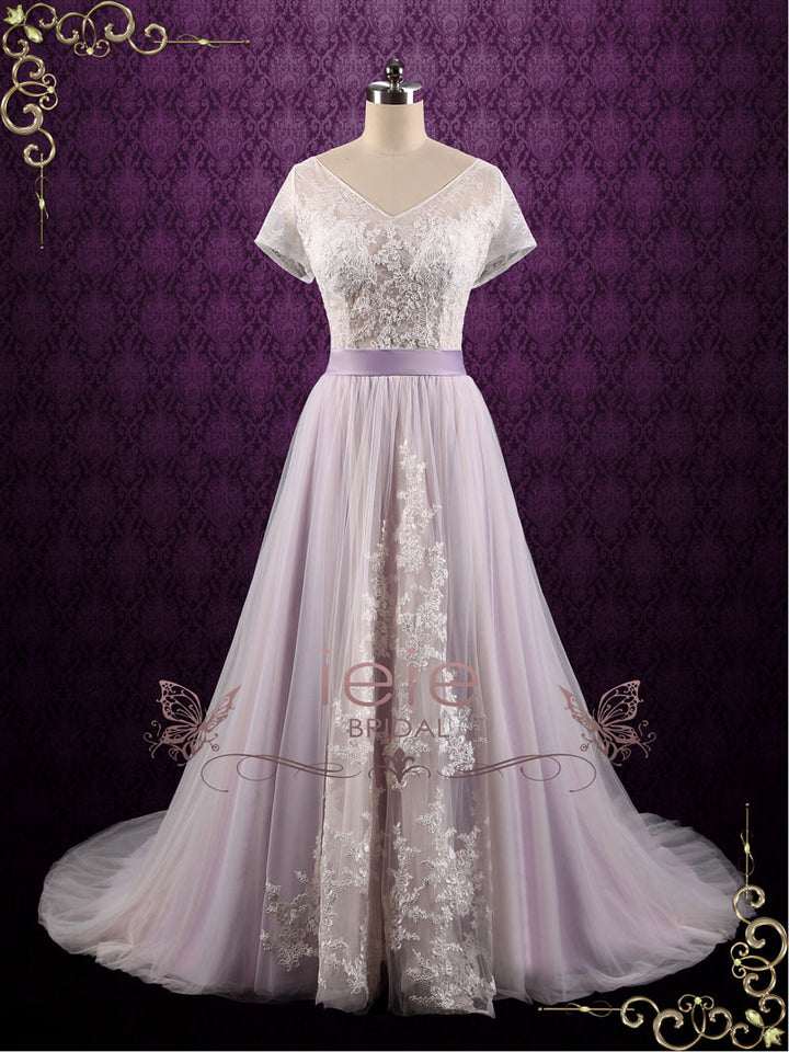 Purple Violet Lace Fairy Tale Wedding Wedding Dress HAYLEY