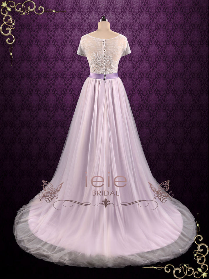 Purple Violet Lace Fairy Tale Wedding Wedding Dress HAYLEY
