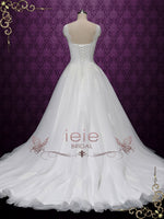 Princess Ball Gown Lace Wedding Dress with Cap Sleeves SALINA