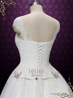Princess Ball Gown Lace Wedding Dress with Cap Sleeves SALINA