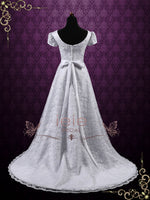 Princess A-line Lace Wedding Dress with Puff Sleeves GRACIE
