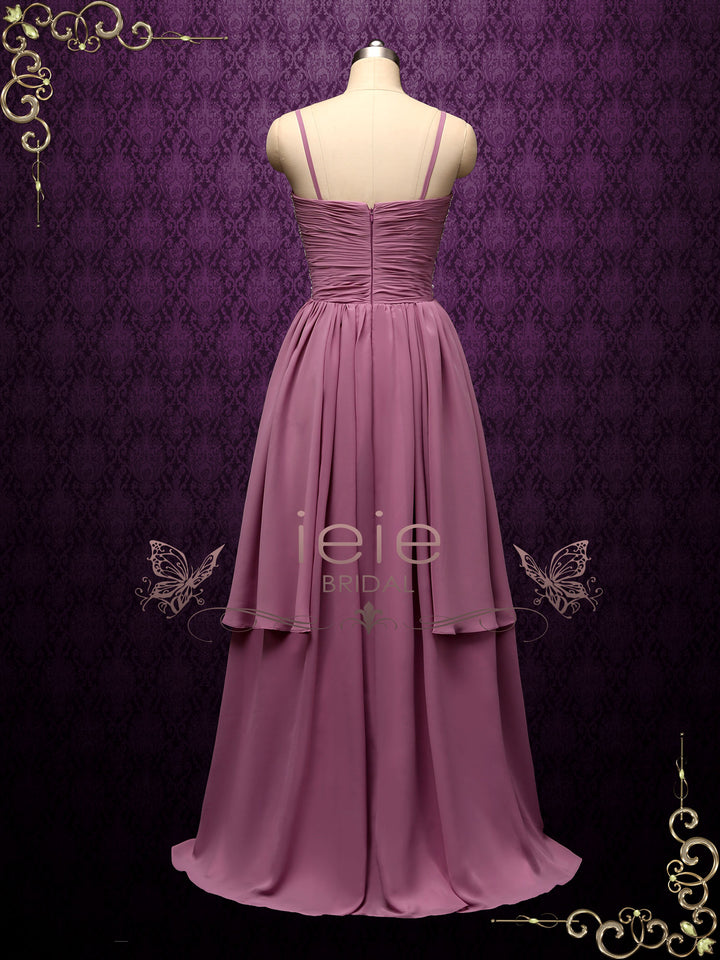 Purple Chiffon Wedding Dress with Beaded Bodice SOFINA