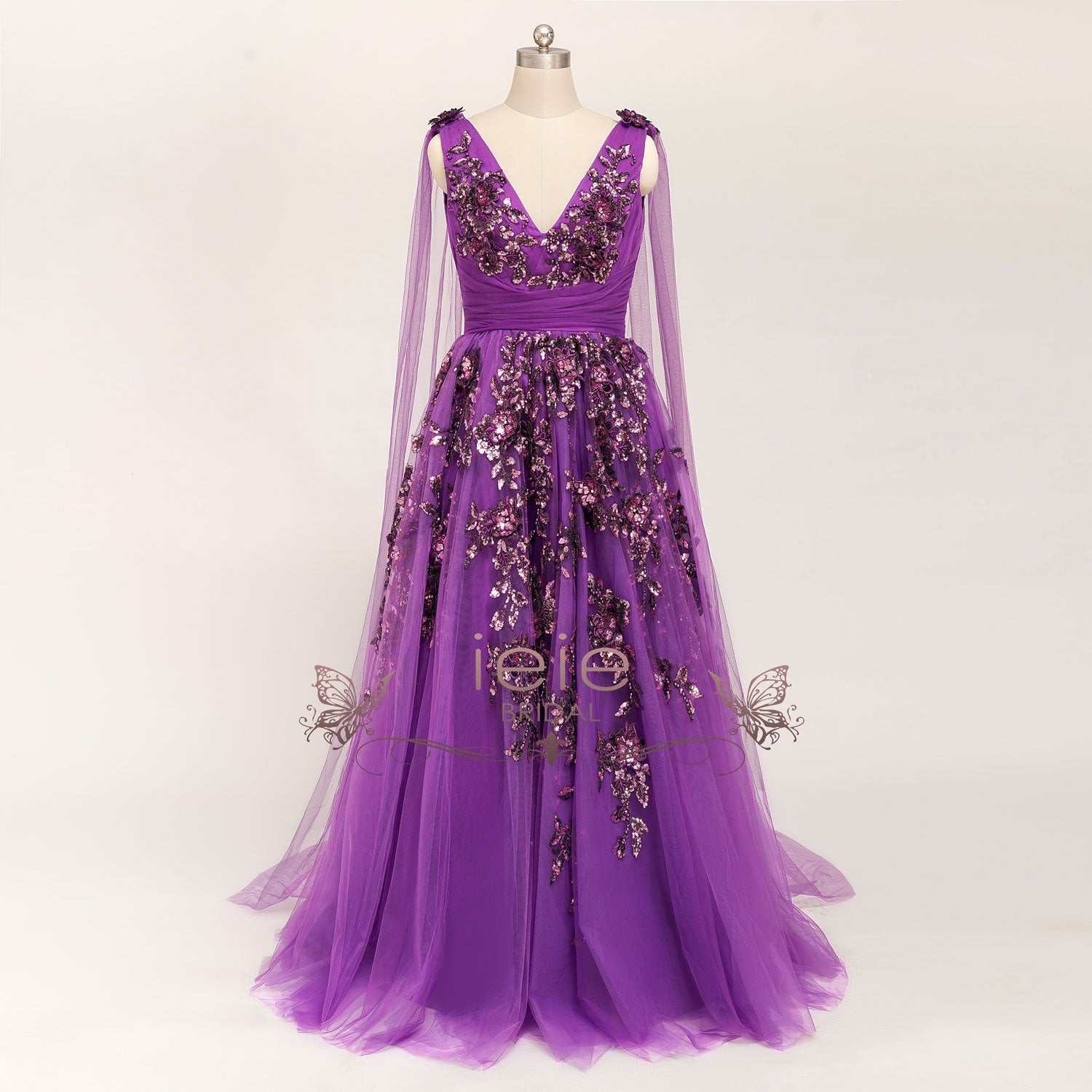 purple and gold wedding dresses Unique Medieval Dress ANNORA Custom Size / Custom Color Sweetheart Closure Gothic Purple Wedding Dress With